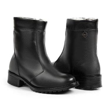 Imagem de Bota Oslo Viena para Neve em Couro Forrada com Lã e Impermeável Feminina-Feminino