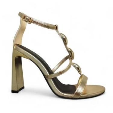 Imagem de Sandália Social Bebecê Salto Alto Metalizado T8620-162-Feminino