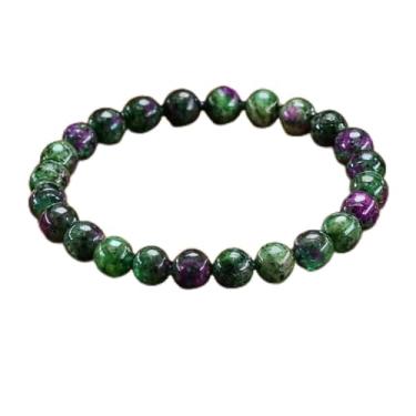 Imagem de Pulseiras elásticas femininas com contas de rubi zoisite para vitalidade criatividade artesanal contas de cristal natural joias, One Size, Pedra, Sem Pedra Preciosa