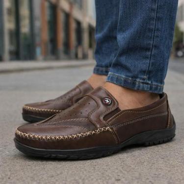 Imagem de Sapatilha Masculina Mocassim Linha Confort - Franboots, Marrom, 42