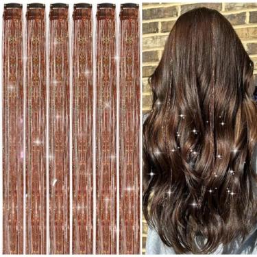 Imagem de Grampos de cabelo de fada - 1 peça de enfeite de cabelo colorido sonhador para mulheres, festa de Natal e Ano Novo (café)