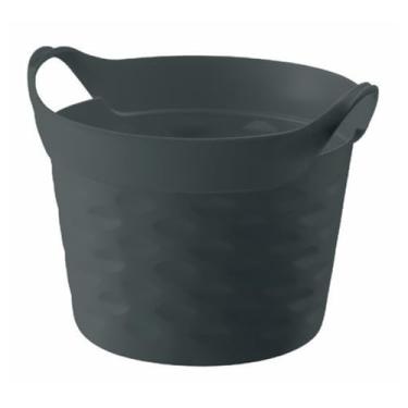 Imagem de Ordene - Cesto Organizador Plástico Flexível Redondo de 20 Litros, Cor Cinza, Linha Log