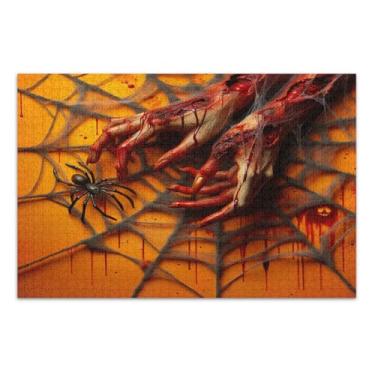Imagem de Quebra-cabeça Bloody Hands Web com 500 peças, peças grandes para adultos com letras nas costas