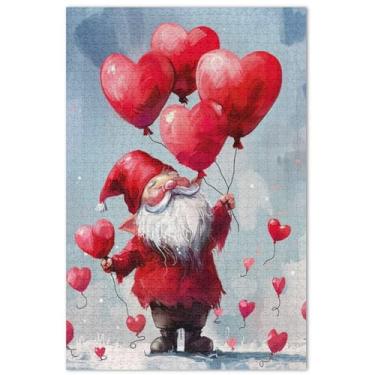 Imagem de Quebra-cabeça de gnomo de dia dos namorados 500 peças para adultos elefante branco família quebra-cabeça paisagem floral