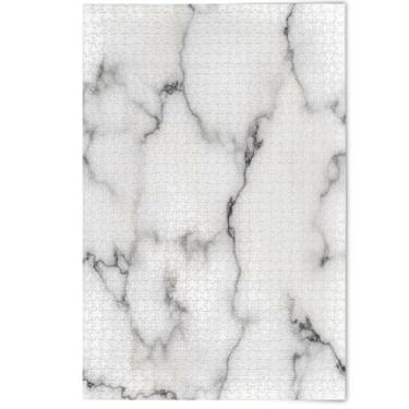 Imagem de Quebra-cabeça artístico para adultos com textura de mármore cinza, 500 peças, presentes para elefante branco, arte de jogo, quebra-cabeças rígidos, arte com estampa animal, 500 peças, 52 x 37,8 cm
