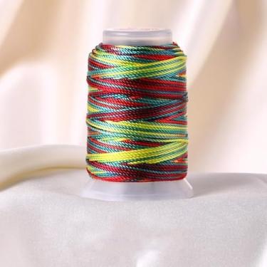 Imagem de Corda de pulseira colorida de 1 mm, fio encerado arco-íris resistente para fazer joias, colares, miçangas e artesanato - 50 jardas/rolo (vermelho delicioso)