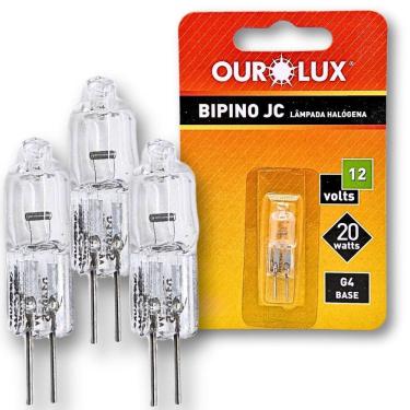 Imagem de Kit 3 Lampadas Halogena Bipino Jc 20W 12V G4 - Ourolux