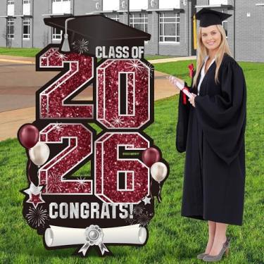 Imagem de Vivantia Placa De Formatura Extra Grande 47,2" Para Jardim, 2025, Parabéns, Decoração Gramado, Turma Formatura, Faça Você Mesmo, Nome Com Estacas Metal Faculdade, Ensino Médio, Suprimentos Festas Ao