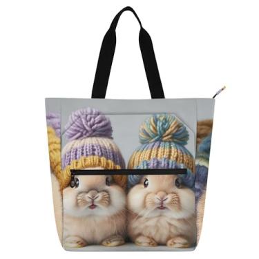 Imagem de GAIGEO Bolsa feminina com estampa de animais fofos para hamsters, bolsa de tecido de lona, universidade, escola, utilitária, bolsas infantis com compartimentos