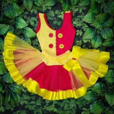 Imagem de Conjunto Fantasia Body Infantil Carnaval Halloween Da Boneca Emília Sa