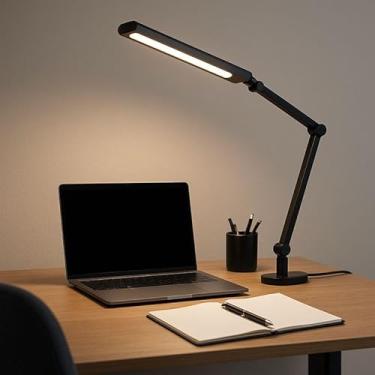 Imagem de Luminária De Mesa Led Com Braço Articulado E Presilha, 3 Níveis De Brilho, Rotação 360°, Luz Ajustável Para Leitura, Estudo E Trabalho, Ideal Para Escritório E Home Office