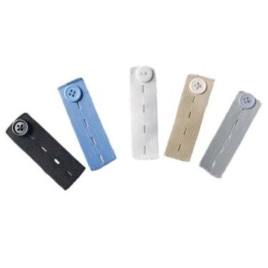 Imagem de 5 peças de cinto extensor de calças, unissex, faixa de cintura, calças de ganga, saias, ganchos de botão de maternidade, roupas, suprimentos de costura DIY