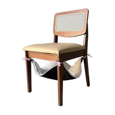 Imagem de Rede para Gatos Chiara, Suspensa para Cadeira, Material Sherpa e Microfibra, 55 x 55 cm, Impermeável, para Todas as Raças, Descanso e Relaxamento, Preto e Azul