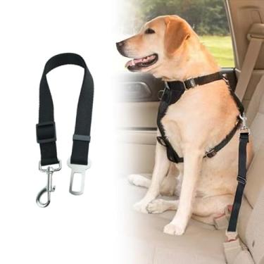 Imagem de Pacote com 2 cintos de segurança para carro, cinto de segurança ajustável de nylon para animais de estimação, coleira de cinto de segurança universal para filhotes de cachorro para dirigir