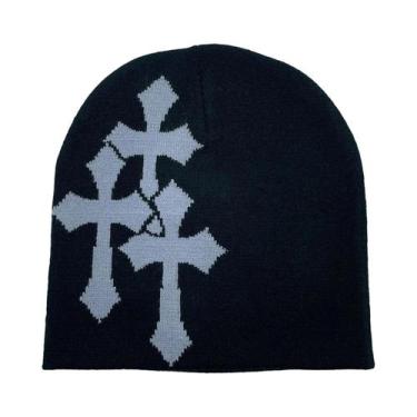 Imagem de Gorro Tricotado Unissex Com Estampa De Letras Em Sânscrito Japonês Y2K
