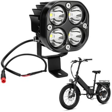 Imagem de JERBOR Farol para Lectric XP 1.0/2.0/3.0/XP Lite1.0/2.0/XP Trike1/2/XPedition 1.0/2.0/Xpress, luz frontal brilhante de 6000 lm, farol à prova d'água IP-68, acessórios Ebike para Lectric