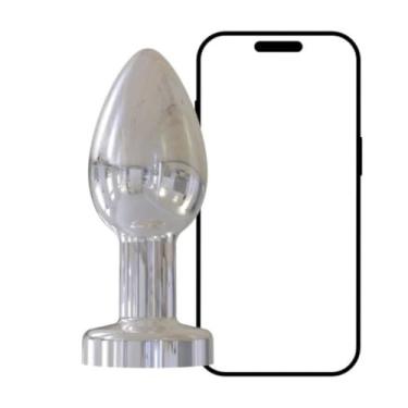 Imagem de Plug Anal Cromado Com 10 Vibrações Controle Via App Recarregável Brinquedo Erótico Acessório Anal PL197 (PRATA)