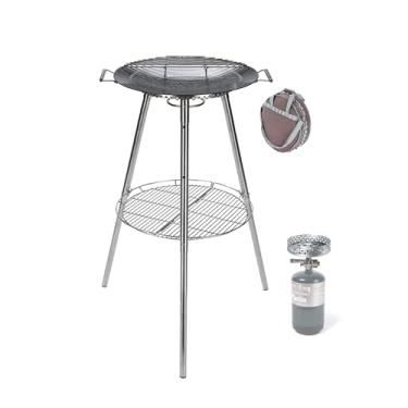 Imagem de CAMPINGMOON Kit de sistema de cozinha Skottle Grill Fogão a propano de 45,7 kg – Panela de aço carbono de 45,72 cm, pernas ajustáveis, queimador resistente ao vento de 16.000 BTU, equipamento portátil