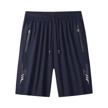 Imagem de Bermudas Esportivas Masculinas De Verão Pretas E Cinzas Casuais Para C