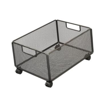 Imagem de Baoblaze Carrinho de Arquivos com Rodas, Organizador Móvel, Carrinho de Armazenamento para Debaixo da Mesa, Preto, M