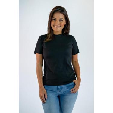 Imagem de Camiseta Básica- 100% Algodão Pima - Rebecca Fernandes, Preto, M