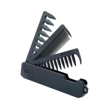 Imagem de Pente De Barba Portátil Dobrável De Dentes Largos, Ferramenta Multifun