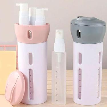 Imagem de *2 Kits* - Cada Kit de Viagem 4 em 1: Inclui recipientes práticos para organizar durante viagens, frascos tipo bomba de 30ml: Cremes, loções e líquidos, Cor: Aleatória