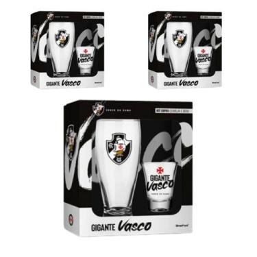 Imagem de Kit 3 Copo Munich Tulipa Cerveja + 3 Copo Shot Dose Pinga - Brasfoot