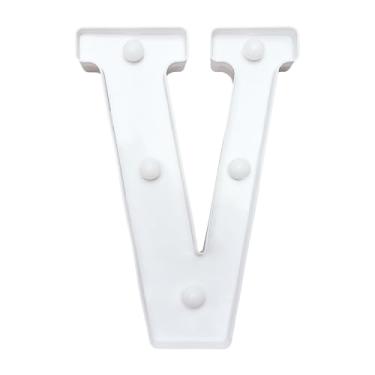 Imagem de Letreiro de LED, letras iluminadas, letras para decoração de parede, perfeita para festas, casamentos, decorações de lojas (V), placa de jardim à prova d'água com efeito neon