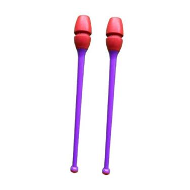 Imagem de simhoa Conjunto de 2 barras de ginástica rítmica de 45,5 cm para treinamento de ginástica no palco, Cabeça Vermelha