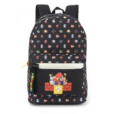 Imagem de Mochila Infantil Luxcel Super Mario Preta - MS46405-Unissex