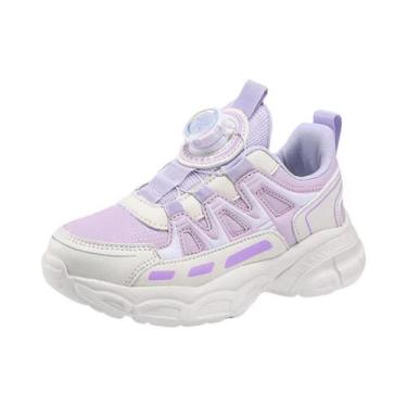 Imagem de Tênis Esportivos Leves Em Couro Rosa Para Meninas, Calçados Casuais Pa