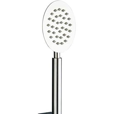 Imagem de AkosOL Chuveiro de mão - Chuveiro de mão de aço inoxidável, chuveiro de chuva ultrafino e econômico de espaço, cabeça de chuveiro redonda, encaixe universal de banheiro