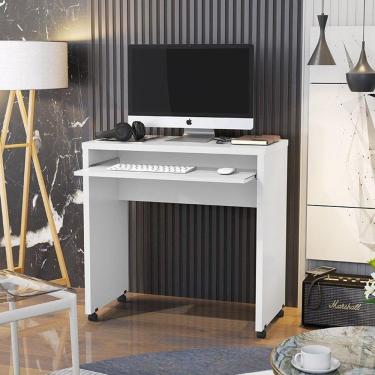 Imagem de Escrivaninha Com Apoio Para Teclado Branco 6066 - Jb