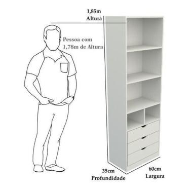 Imagem de Armário Colmeia Mirela M7 Closet Lojas Gaveta Roupas Mdp - VETORIAL MÓ