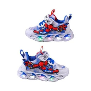 Imagem de Tênis Iluminados Disney Spiderman Para Meninos, Calçados Casuais De Pr