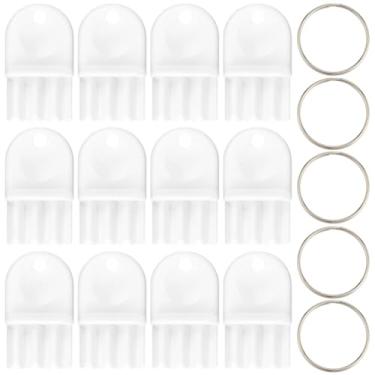 Imagem de CREATCABIN 1 caixa 18 peças universal dispensador de papel chave toalha de papel chave com chaveiros de ferro plástico branco substituição lenço toalha de vaso sanitário porta-chaves para limpeza de