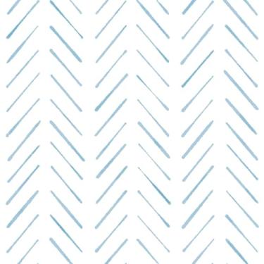 Imagem de OSECAGE Papel de parede moderno listrado branco e azul Boho papel de parede para contato 43 cm × 192 cm