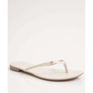 Imagem de Rasteirinha Feminina Tiras Strass-82068 - NARA MARTINS, 38, Off white