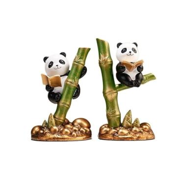 Imagem de Suportes de livros modernos de resina estilo chinês panda decorações de sala de estar artesanato para sala de estudo decorações de sala de estar prateleiras