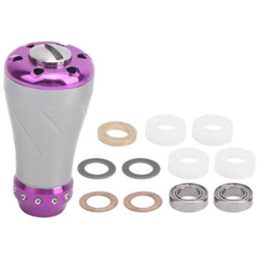 Imagem de Manopla do carretel de pesca Substituição de metal Acessório de atualização de aderência confortável para modificação de carretel giratório de marca S D 4 cores disponíveis (Arma estrela roxa)
