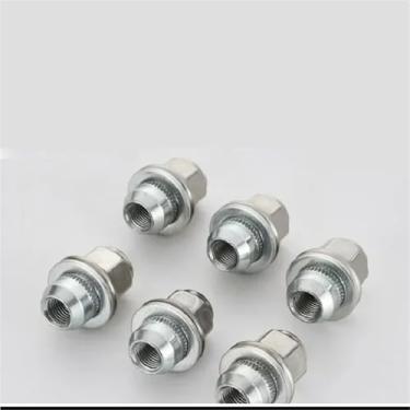 Imagem de Parafusos de roda para 20 peças parafusos de pneu porcas de pino M12X1,25 parafusos de substituição para cubo de roda parafusos de carro (prata)