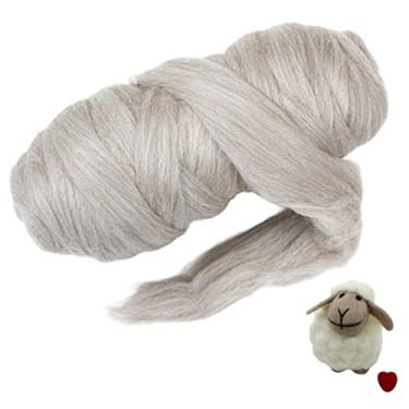 Imagem de 100% lã natural, 450 g. Melhor lã Highland para spinning, tricô, feltro, cobertores grossos e tapeçaria Cores naturais, não tingidas.