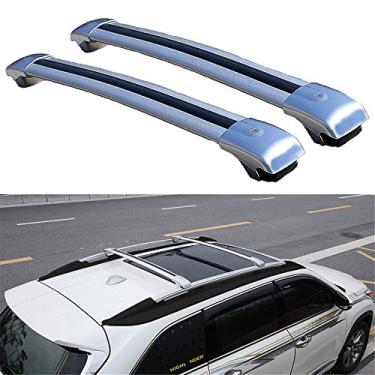 Imagem de YiXi-Partswell 2 peças de rack de teto travável barras transversais bagageiro adequado para Toyota Highlander Kluger 2014-2019 - prata
