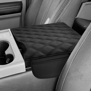 Imagem de Autorder Capa de console central para acessórios 2015-2025 Ford F150/2017-2025 F250 F350 F450 Capa de apoio de braço com bolsa de armazenamento antiarranhões almofada de apoio de braço de couro para