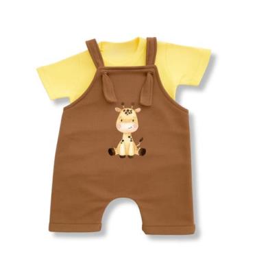 Imagem de Roupa de Bebê Conjunto Jardineira e Camiseta infantil Confortável Meni