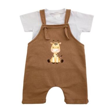 Imagem de Roupa de Bebê Conjunto Jardineira e Camiseta infantil Confortável Meni