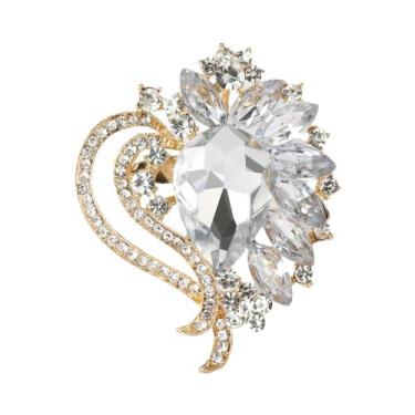 Imagem de Broche De Flor Com Strass Unissex Para Mulheres, Alfinetes De Moda Em 