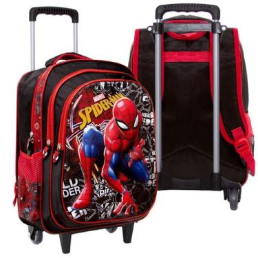 Imagem de Mochila Infantil Masculina Grande Spider Man 3D Rodinhas - TOYS 2U