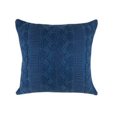 Imagem de Almofada Tricô Trama Tranças Azul Jeans 52Cm - Decortextil Azul